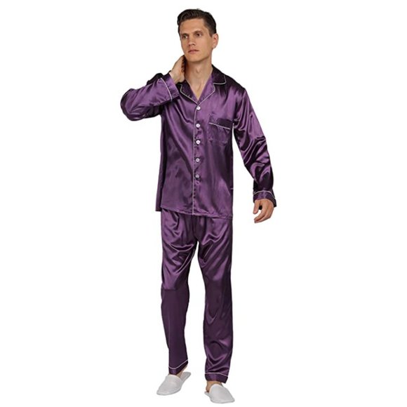 NEW Mens Silky Satin Sleepware
